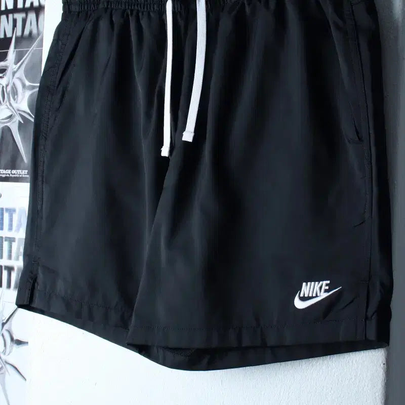 [BUNJANG] Nike Black Old School Functional Banding Shorts Pants / (M-L) 나이키 반바지 팬츠 기능성 밴딩 블랙 올드스쿨-263D