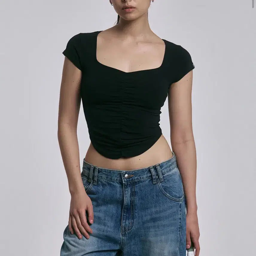 [BUNJANG] Please Follow Dalian Top Black / 플리즈노팔로우 달린탑 블랙
