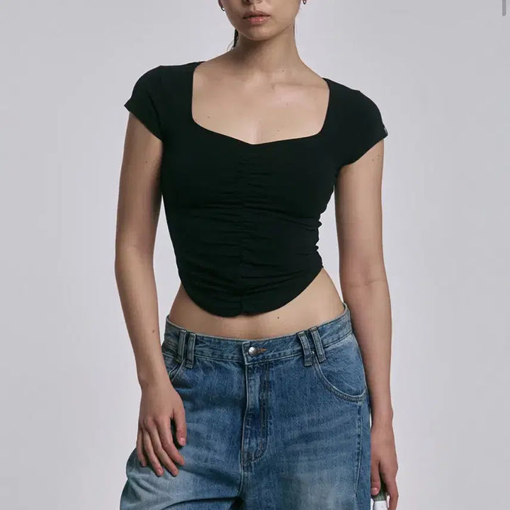 [BUNJANG] Please Follow Dalian Top Black / 플리즈노팔로우 달린탑 블랙