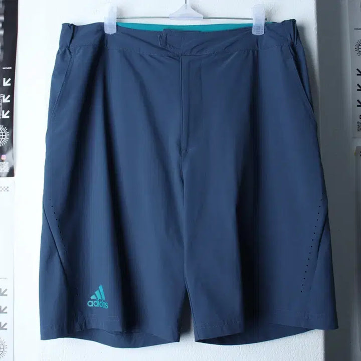 [BUNJANG] Adidas Functional Blue Shorts Pants / (L-XL) 아디다스 반바지 팬츠 기능성 블루 폴리-2641