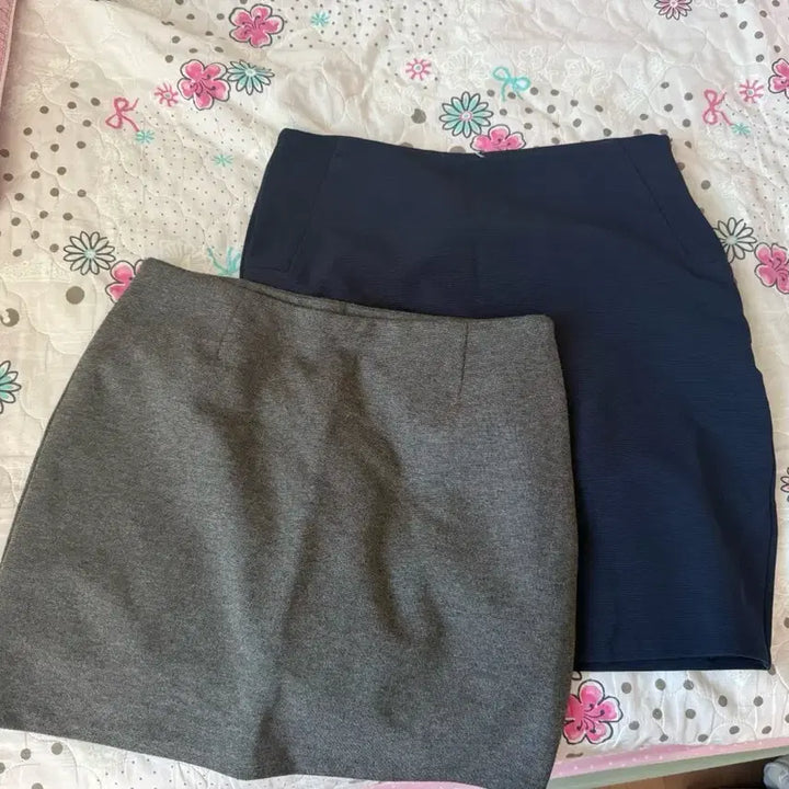 [BUNJANG] H-Line Skirt (Button Skirt) / H라인 스커트 그레이/네이비 (분또스커트)