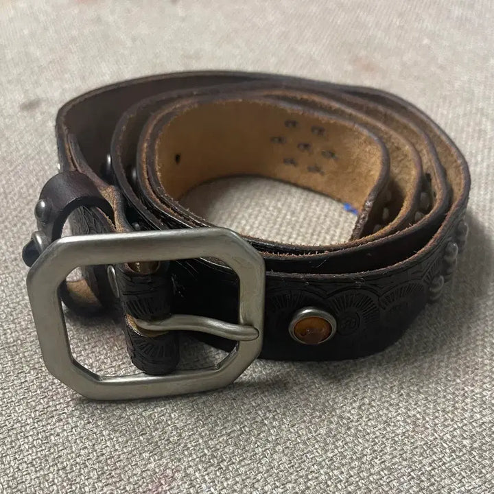 [BUNJANG] RRL Lasco Belt Brown Studded Leather 38 / 더블알엘 (새상품) 라스코벨트 38 rrl
