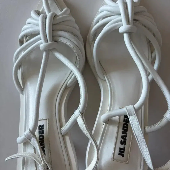 [BUNJANG] Jil Sander Knotted Strap Sandals White / 질샌더 매듭 스트랩 샌들
