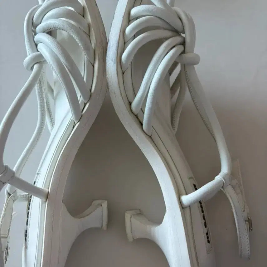 [BUNJANG] Jil Sander Knotted Strap Sandals White / 질샌더 매듭 스트랩 샌들