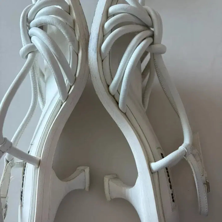 [BUNJANG] Jil Sander Knotted Strap Sandals White / 질샌더 매듭 스트랩 샌들