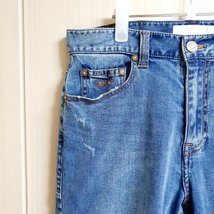 [BUNJANG] Plac Jeans 5-inch Length Cotton Denim Shorts (Size 31-32) / 플랙진 (31~32) 스판 (5부) 청.반바지