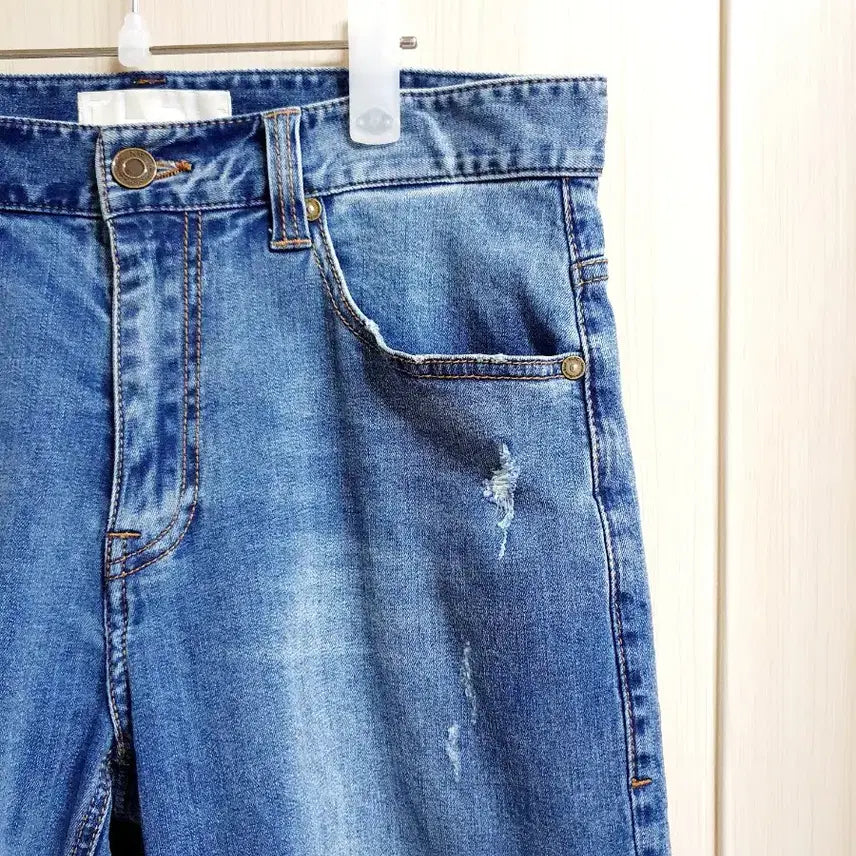 [BUNJANG] Plac Jeans 5-inch Length Cotton Denim Shorts (Size 31-32) / 플랙진 (31~32) 스판 (5부) 청.반바지