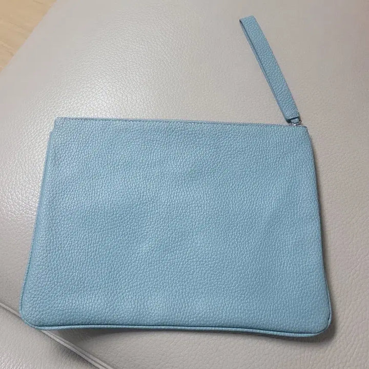[BUNJANG] KUHO Sky Blue Leather Clutch Bag / KUHO 구호 하늘색 클러치 백