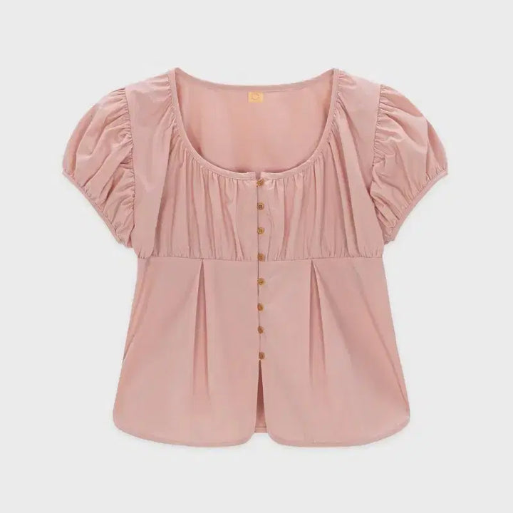 [BUNJANG] SINOON Shirring Puff Blouse Pink / 시눈 셔링 퍼프 블라우스 핑크