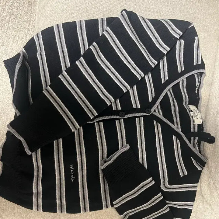 [BUNJANG] Rola Rola One-Off Shoulder Blended Wool Cardigan Black / 로라로라 원오프숄더블렌디드울가디건 블랙