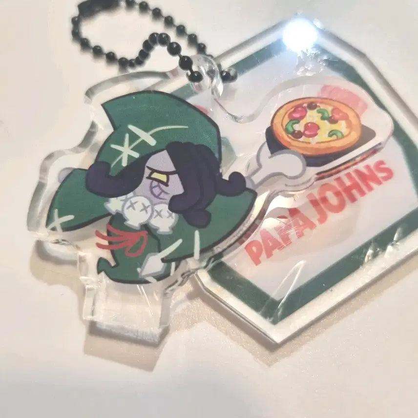 [BUNJANG] Papa Johns x Cookie Run Licorice Cookie Acrylic Stand Keyring / 파파존스 쿠키런 감초맛 쿠키 아크릴 스탠드 키링