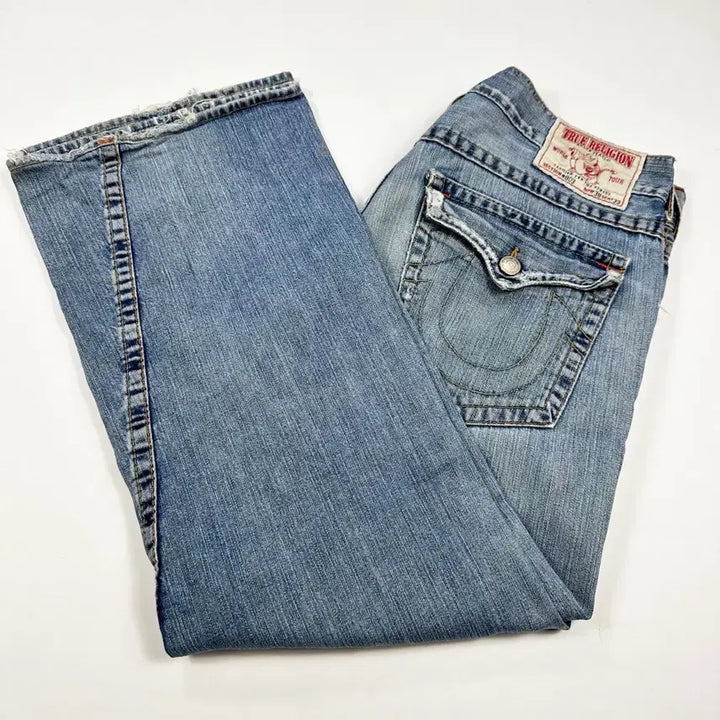 [BUNJANG] True Religion USA Wide Bootcut Denim Pants / (수선존재, 38) 트루릴리전 USA 와이드 부츠컷 데님팬츠