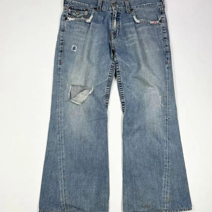 [BUNJANG] True Religion USA Wide Bootcut Denim Pants / (수선존재, 38) 트루릴리전 USA 와이드 부츠컷 데님팬츠