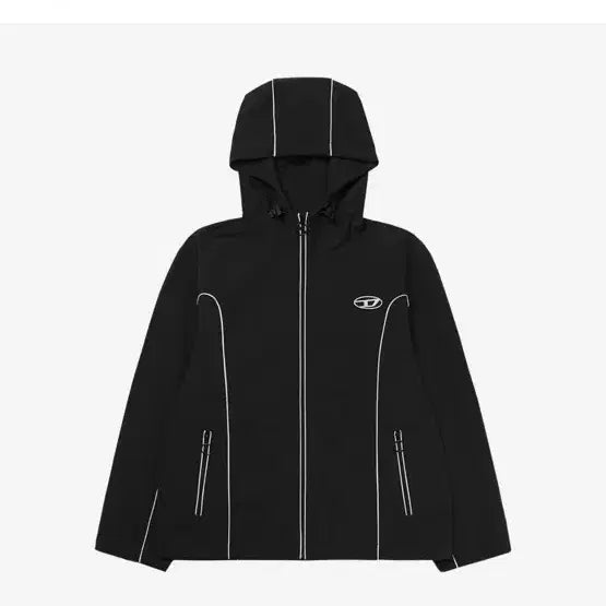 [SOLD OUT] 디젤 J-하이브스 콘트라스트 파이핑 윈드브레이커 블랙 바람막이 s