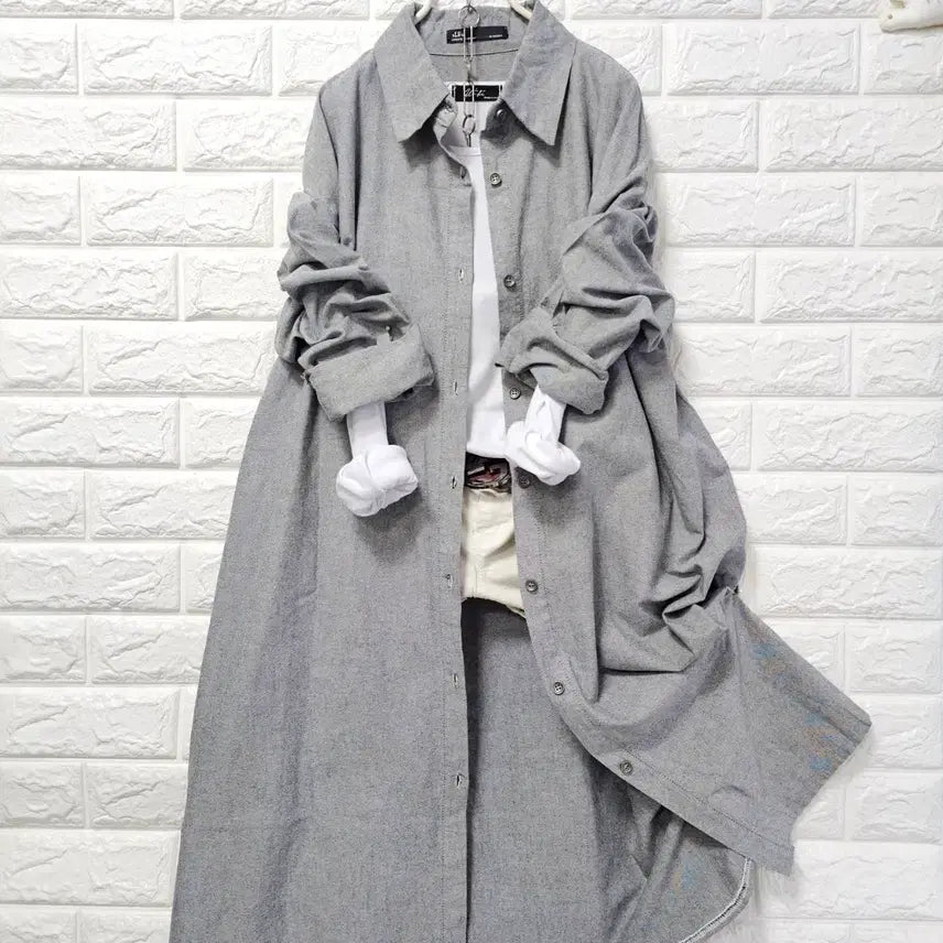 [BUNJANG] Point Long Shirt / 영문포인트 롱 셔츠