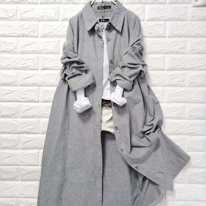 [BUNJANG] Point Long Shirt / 영문포인트 롱 셔츠