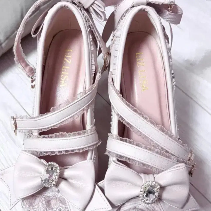 [BUNJANG] Lizlisa Frill Ribbon Pumps / 리즈리사 토슈즈 라이크 프릴 리본 펌프스 M