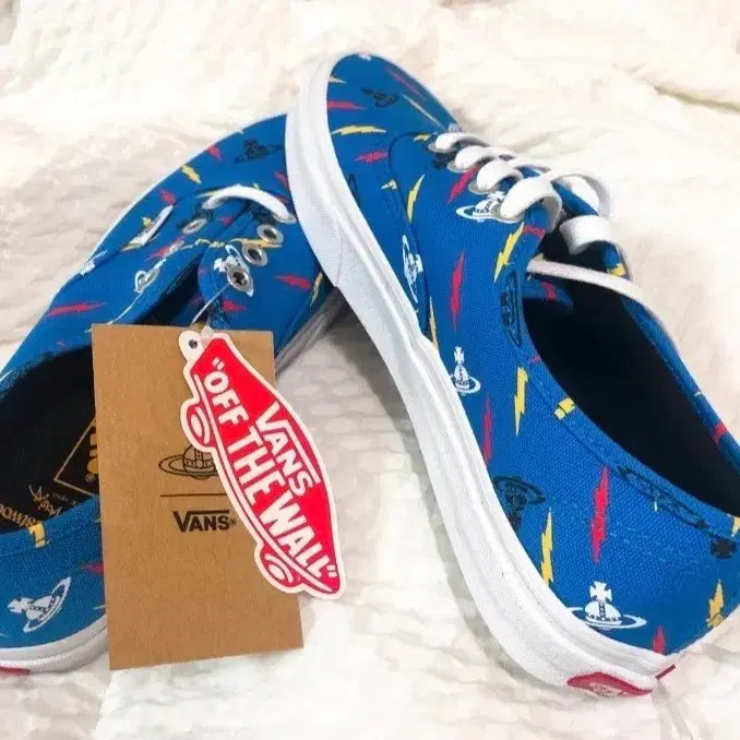 [BUNJANG] Vans x Vivienne Westwood Blue Authentic Sneakers / 반스 비비안웨스트우드 콜라보 블루 어센틱