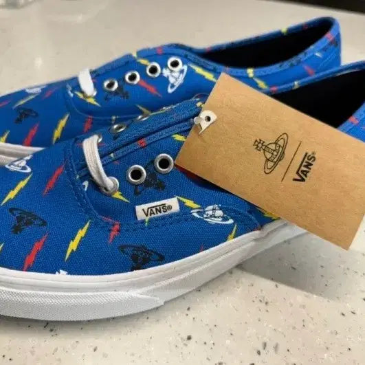 [BUNJANG] Vans x Vivienne Westwood Blue Authentic Sneakers / 반스 비비안웨스트우드 콜라보 블루 어센틱