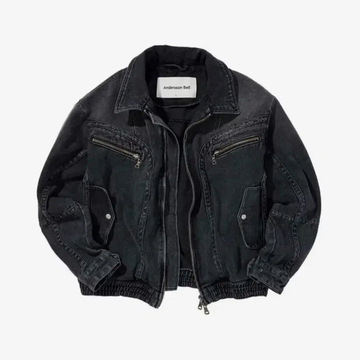 [BUNJANG] Andersson Bell Point Denim Blouson Jacket Black XL / [앤더슨벨] 포인트 데님 블루종 자켓 (블랙/XL)