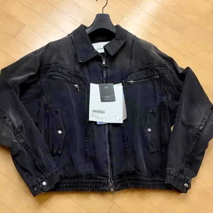[BUNJANG] Andersson Bell Point Denim Blouson Jacket Black XL / [앤더슨벨] 포인트 데님 블루종 자켓 (블랙/XL)