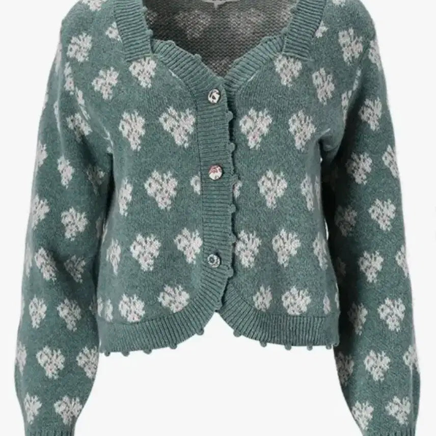 [BUNJANG] Thursday Island Green Flower Cardigan / Thursday Island 그린 플라워 가디건