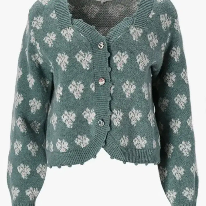 [BUNJANG] Thursday Island Green Flower Cardigan / Thursday Island 그린 플라워 가디건