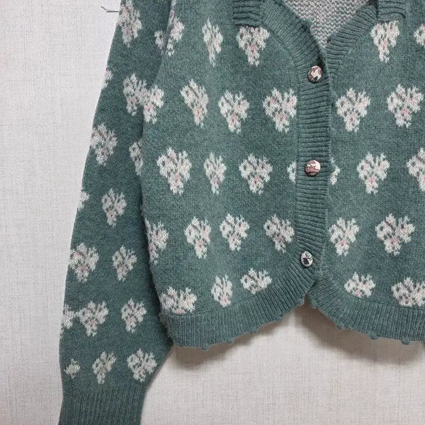 [BUNJANG] Thursday Island Green Flower Cardigan / Thursday Island 그린 플라워 가디건