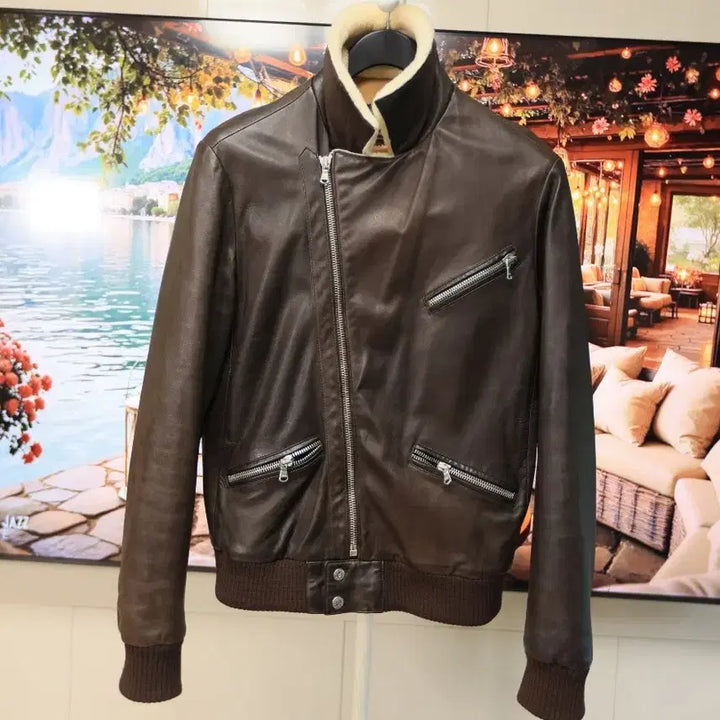 [BUNJANG] Barbed Italian Leather Jacket (M-L) / 이탈리아 가죽 전문 Barbed 레더 자켓