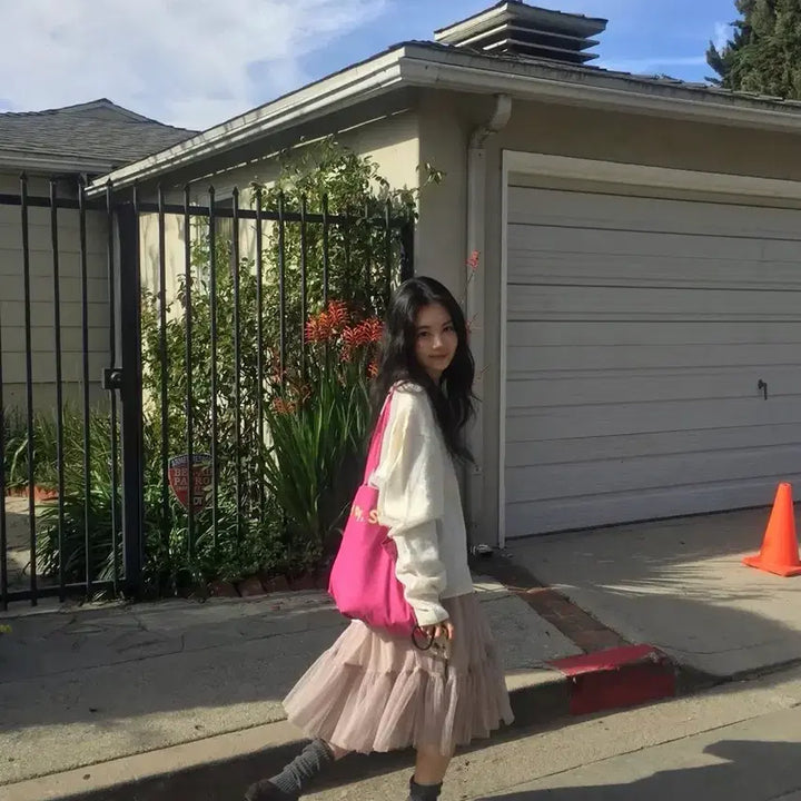 [BUNJANG] Without Summer Tulle Midi Skirt Gray Beige / 위드아웃썸머 Tulle 미디스커트 gray beige