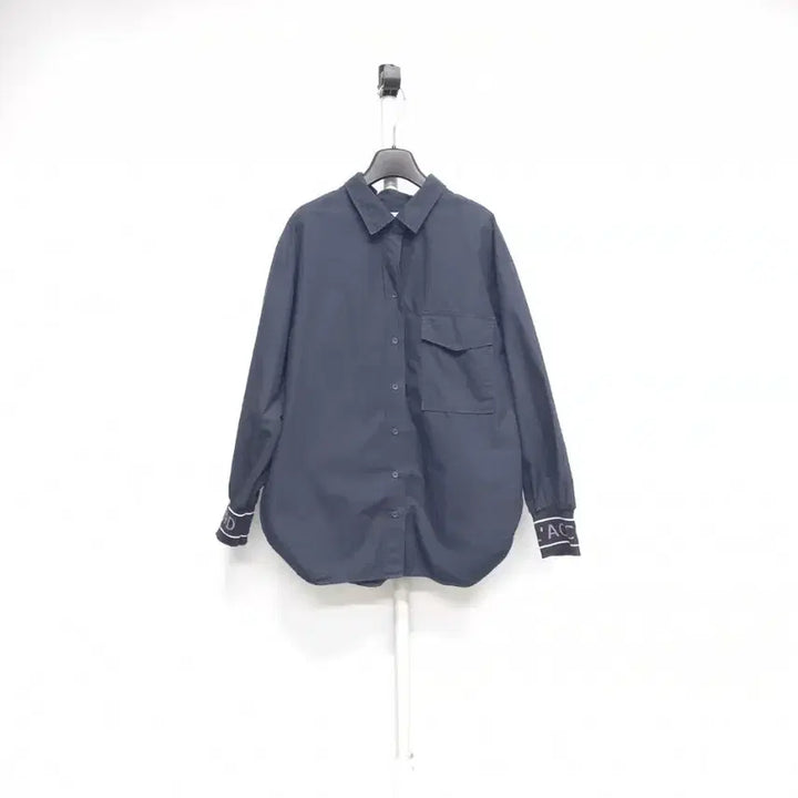 [BUNJANG] VOV Spring/Autumn Loose Boxy Fit Navy Cotton Shirt / 보브 춘추 루즈박시핏 남방 82 44-77