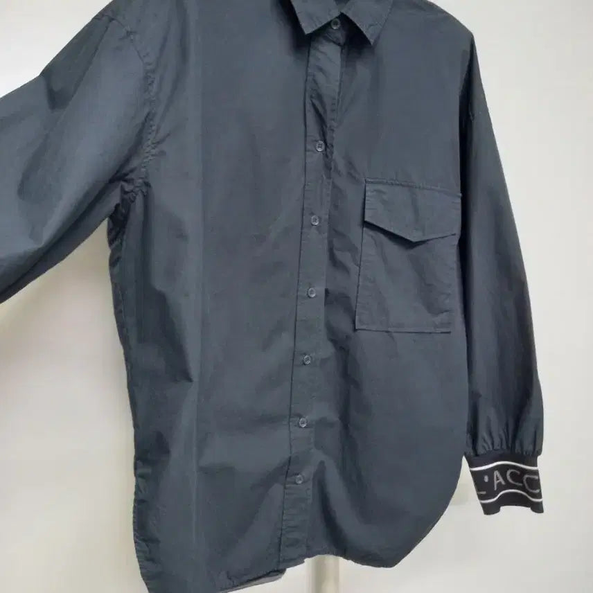 [BUNJANG] VOV Spring/Autumn Loose Boxy Fit Navy Cotton Shirt / 보브 춘추 루즈박시핏 남방 82 44-77