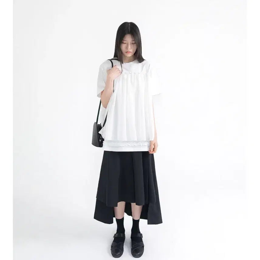 [BUNJANG] Eunoia High-Low Pleats Skirt / 유노이아 High-Low Pleats Skirt 스커트 s