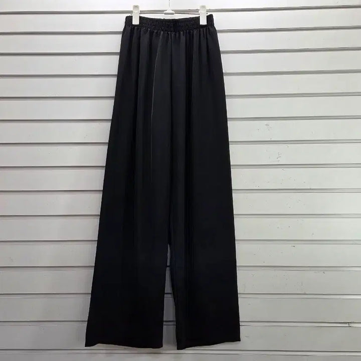 [BUNJANG] Black Summer Wide Banding Slacks - Size 55 / 블랙 여름 와이드 슬랙스 밴딩바지 55/보물찾기천사