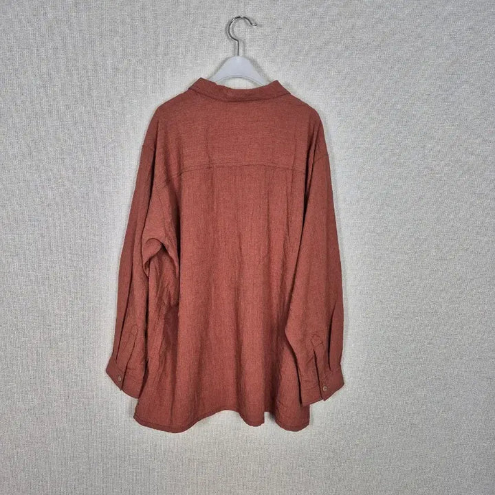 [BUNJANG] Plus Size Cotton Rayon Blend Brown Collar Shirt Jacket / 