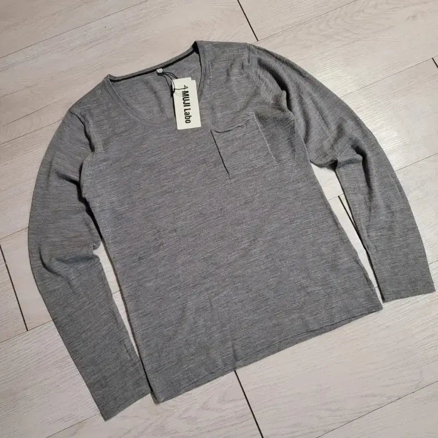 [BUNJANG] Muji Labo Wool Cashmere U-Neck Knit (L, Grey) / 새상품) 무인양품 무지 라보 울캐시미어 U넥 니트 L