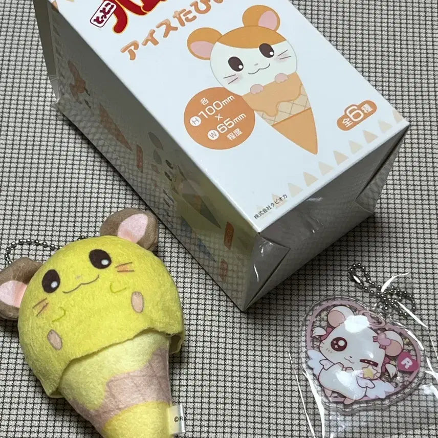 [BUNJANG] Hamtaro Taffy Nui Ice Cream Mini Mini Acrylic Keychain with Ribbon Charm / 방가방가햄토리 아이스크림 타피누이 미니미니+리본 아크릴 키링