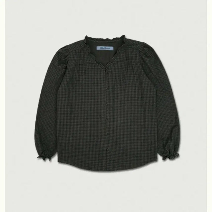 [BUNJANG] Love By Mood Vintage Frill Blouse Check / (택o)러브바이무드 빈티지 프릴 블라우스 체크