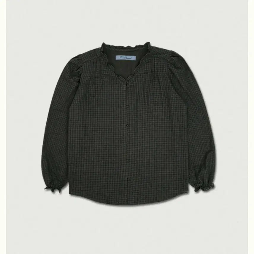 [BUNJANG] Love By Mood Vintage Frill Blouse Check / (택o)러브바이무드 빈티지 프릴 블라우스 체크