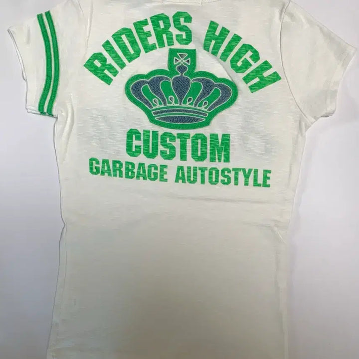 [BUNJANG] Vintage Style T-Shirt Ivory Green Patch / (실착 0회) 빈티지st 일본브랜드 티셔츠 M(S 추천)