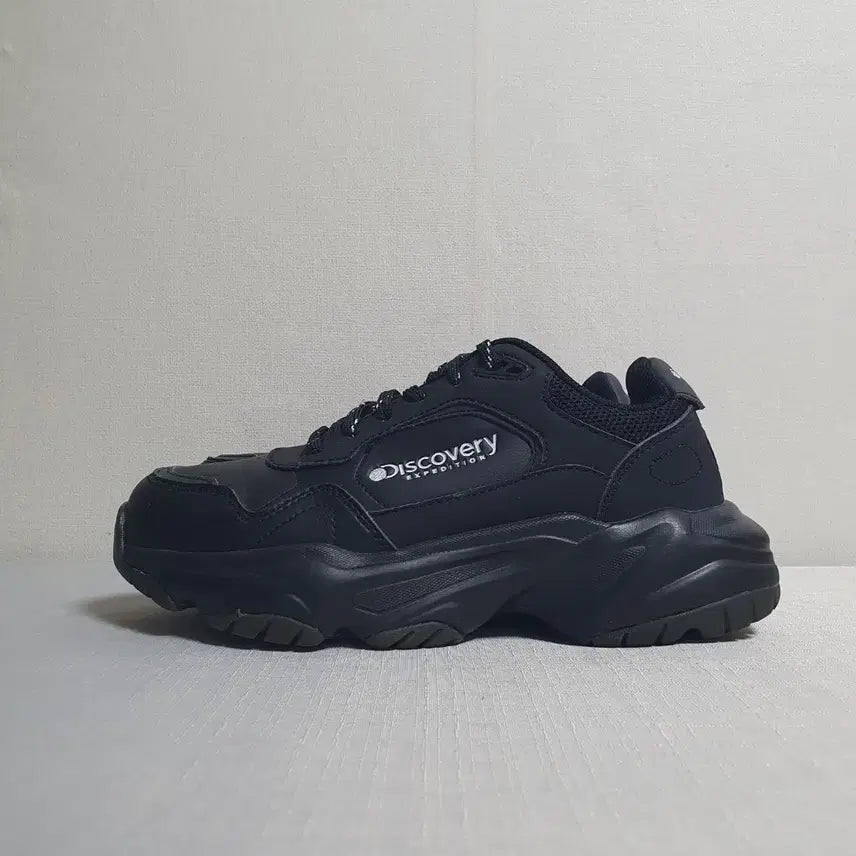 [BUNJANG] Discovery All Black Chunky Sneakers / 디스커버리 올블랙 어글리 운동화 240mm