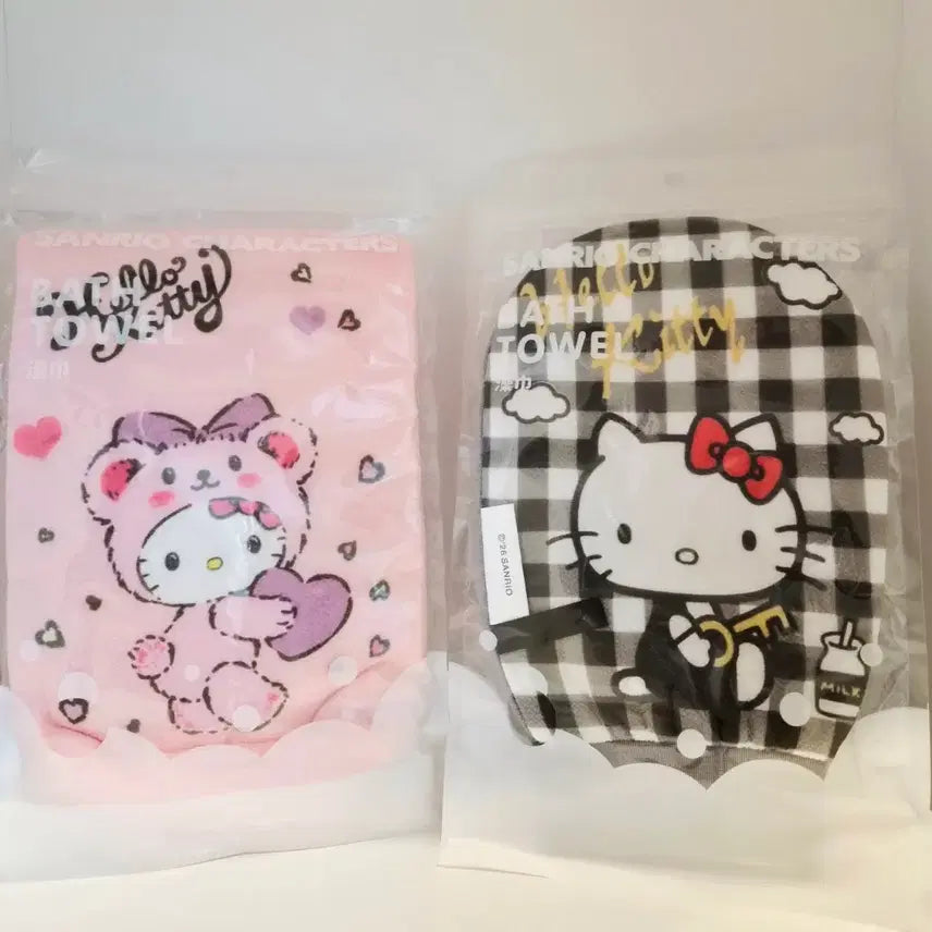 [BUNJANG] Hello Kitty Body Shower Cleansing Sponge Puff Bath Towel Glove / 헬로키티 바디 샤워 세안 스펀지 거품 바스타올 목욕장갑