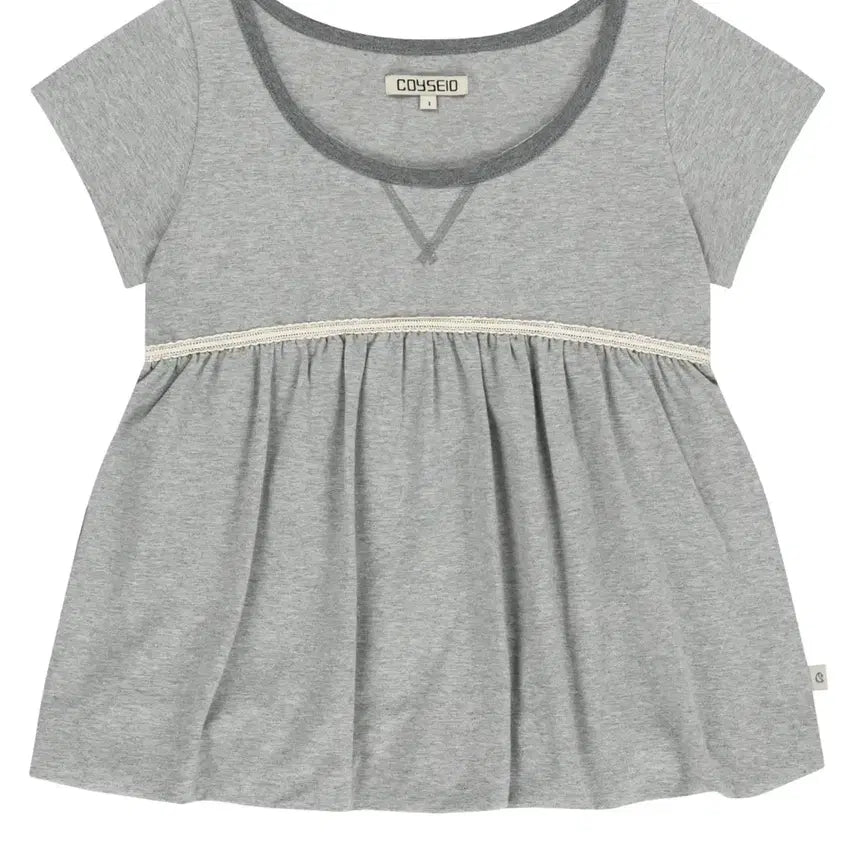 [BUNJANG] KOSEIO Lace Balloon T-Shirt Grey / 코이세이오 레이스 벌룬 티셔츠 그레이