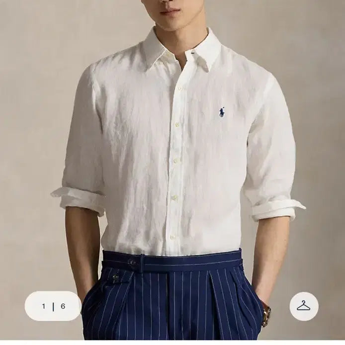 [BUNJANG] Polo Ralph Lauren Linen Shirt - Size L (Sealed) / (미개봉) 폴로 랄프로렌 린넨 셔츠 L사이즈