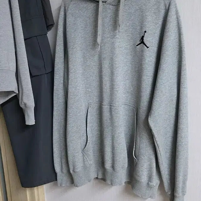 [BUNJANG] Jordan Jumpman Fleece Hoodie - Grey, Size M / 조던 점프맨 기모 후드티 그레이M/세탁완료