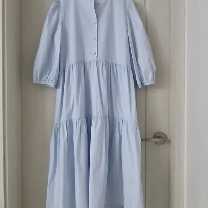 [BUNJANG] Jucy Judy Sky Blue Kangkang Long Dress / 쥬시쥬디 스카이블루 캉컹 롱 원피스