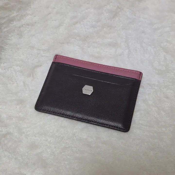 [BUNJANG] Carlyn Leather Card Wallet (Brown Pink) / 칼린 카드지갑 브라운핑크