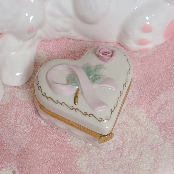 [BUNJANG] Vintage Lenox Rose Heart Trinket Dish / 빈티지 레녹스 하트 장미 트링켓