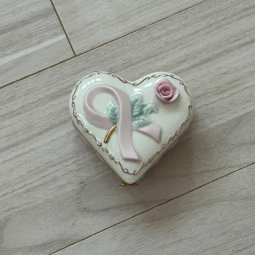 [BUNJANG] Vintage Lenox Rose Heart Trinket Dish / 빈티지 레녹스 하트 장미 트링켓