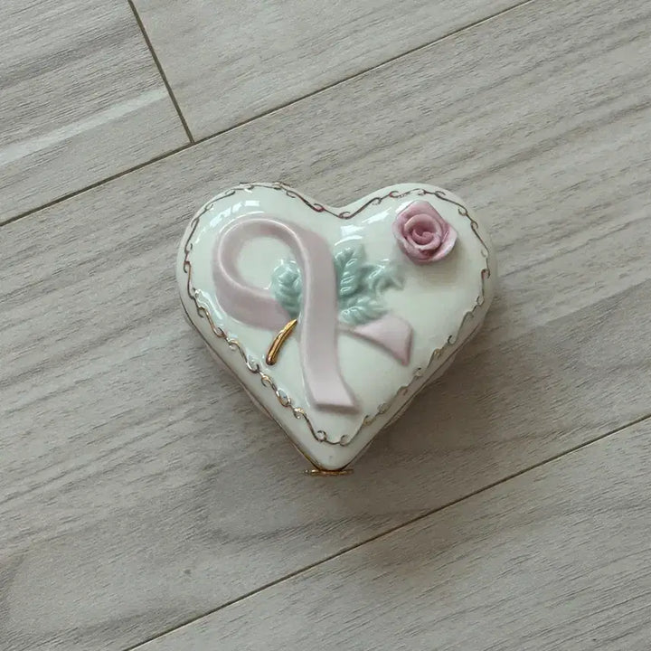 [BUNJANG] Vintage Lenox Rose Heart Trinket Dish / 빈티지 레녹스 하트 장미 트링켓